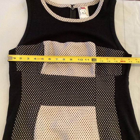 Yoana Baraschi Anthropologie Dress Size 12 Black Ivory Colorblock Sleeveless - Picture 5 of 10